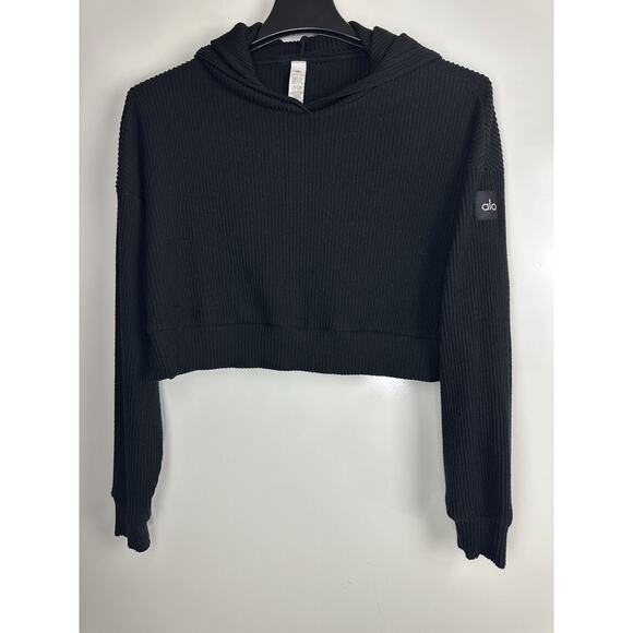 Alo Yoga Muse Ribbed 2 Piece Set Crop Hoodie Jogger Sweatpants Small *Read/Flaw - Picture 3 of 16